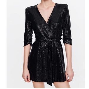 Zara Sequin Blazer Dress